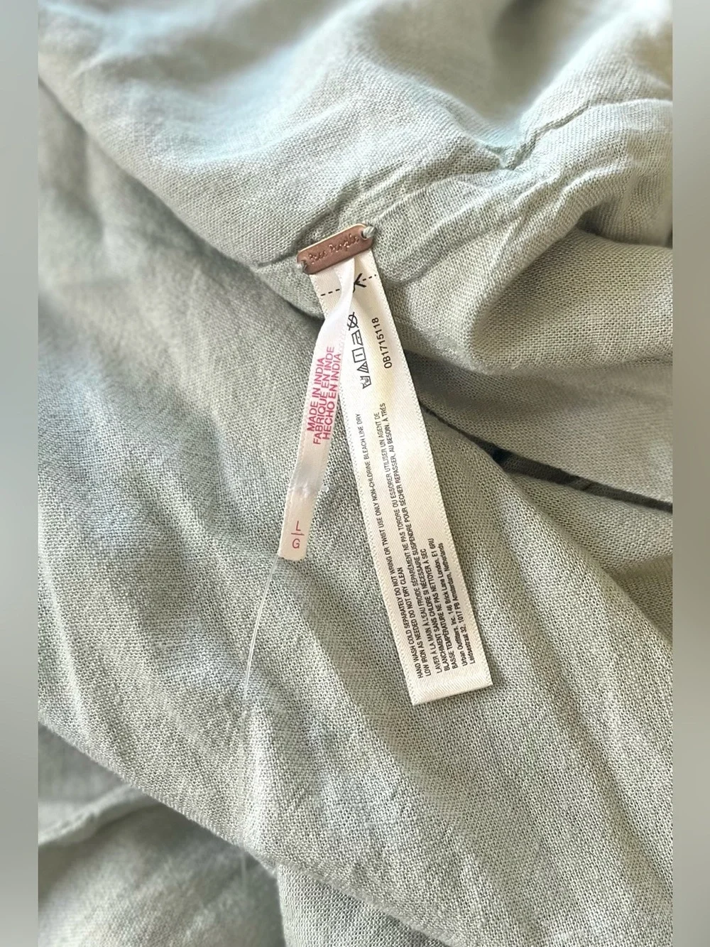 Free People Linen Top and Skirt Set in Pistachio NWT